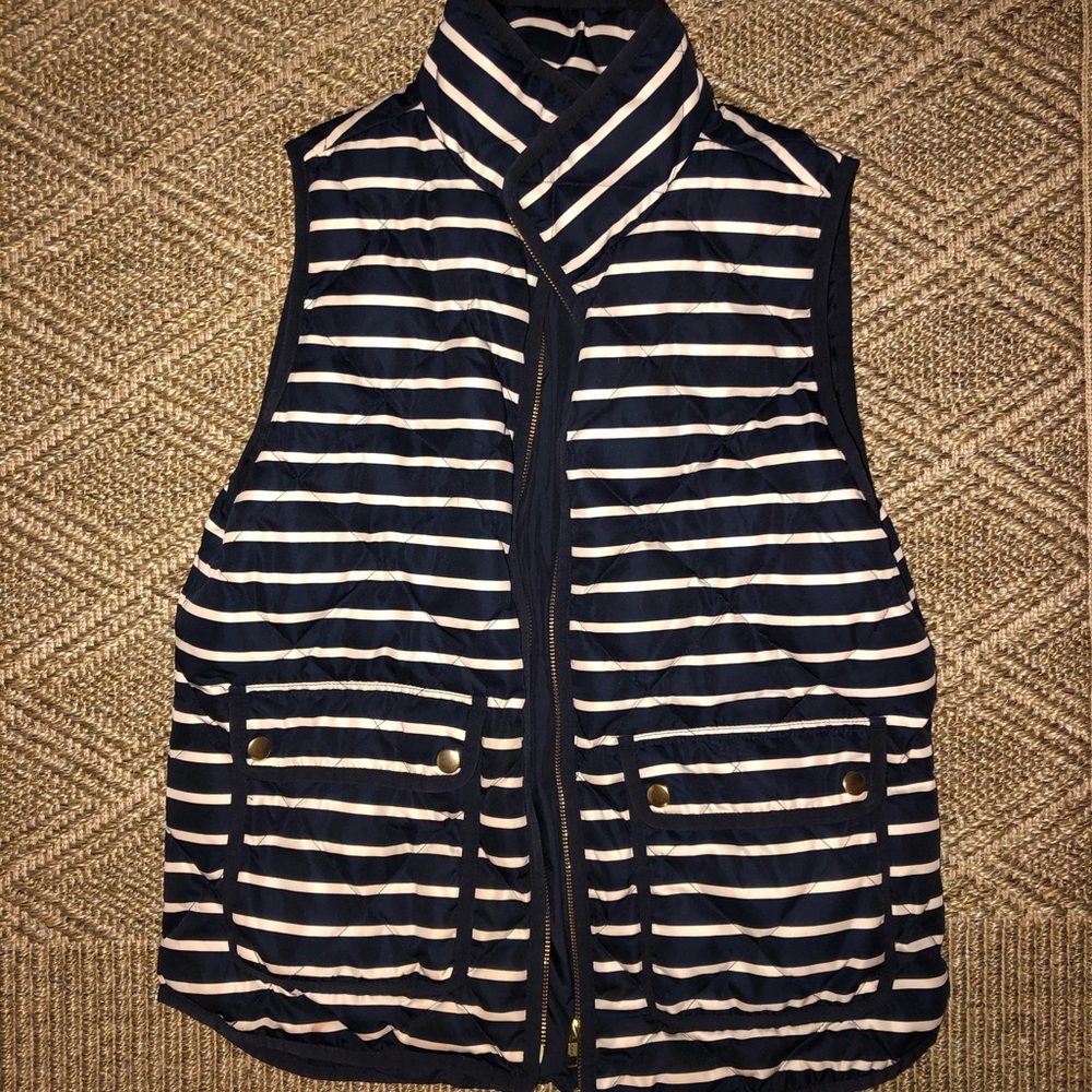 JCrew Navy / White Stripe Vest Size M